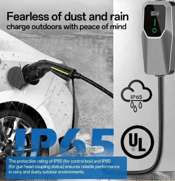 Portable EV Car Charger with Digital Display Adjustable Current and Safety Certifications for Durable Charging Solutions